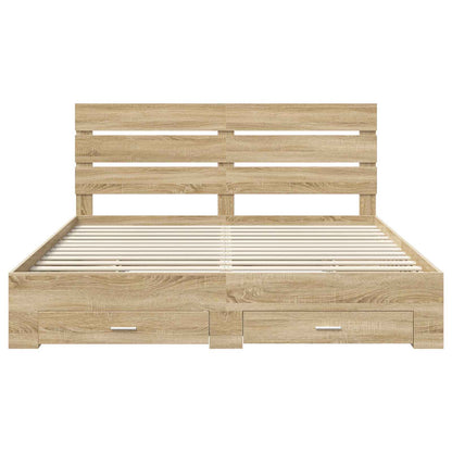 Struttura del letto con cassetto Rovere Sonoma 200 x 200 cm | homemem39
