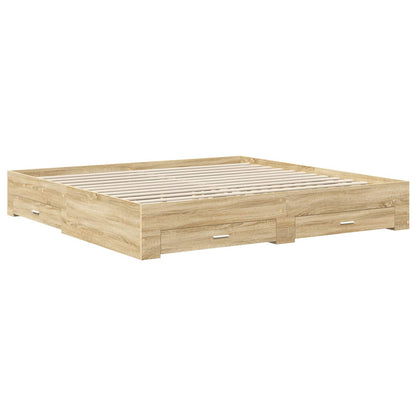 Struttura del letto con cassetto Grigio cemento 200 x 200 cm | homemem39