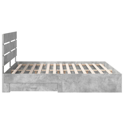 Struttura del letto con cassetto Grigio cemento 200 x 200 cm
