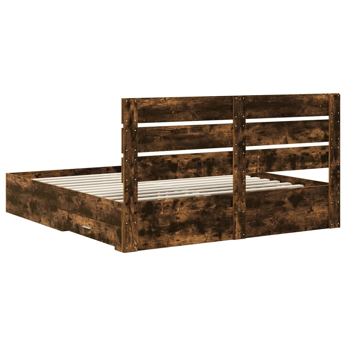 Struttura del letto Rovere fumé 200 x 200 cm Legno multistrato