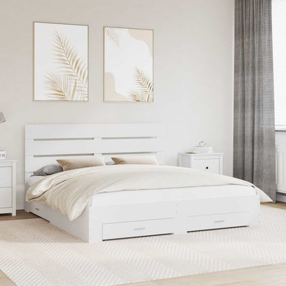 Struttura del letto Bianco 180 x 200 cm Legno multistrato | homemem39