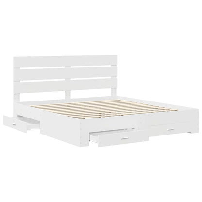 Struttura del letto Bianco 180 x 200 cm Legno multistrato | homemem39
