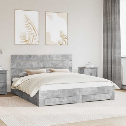Struttura del letto con cassetto Grigio cemento 180 x 200 cm | homemem39