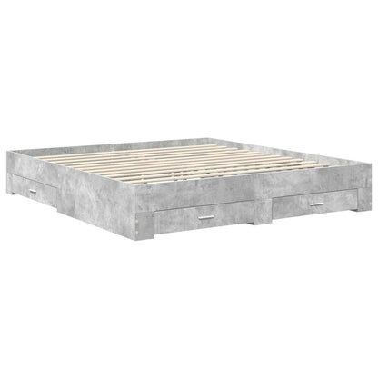 Struttura del letto con cassetto Grigio cemento 180 x 200 cm | homemem39