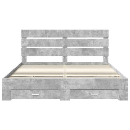 Struttura del letto con cassetto Grigio cemento 180 x 200 cm | homemem39