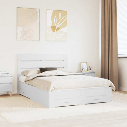 Struttura del letto Bianco 160 x 200 cm Legno multistrato