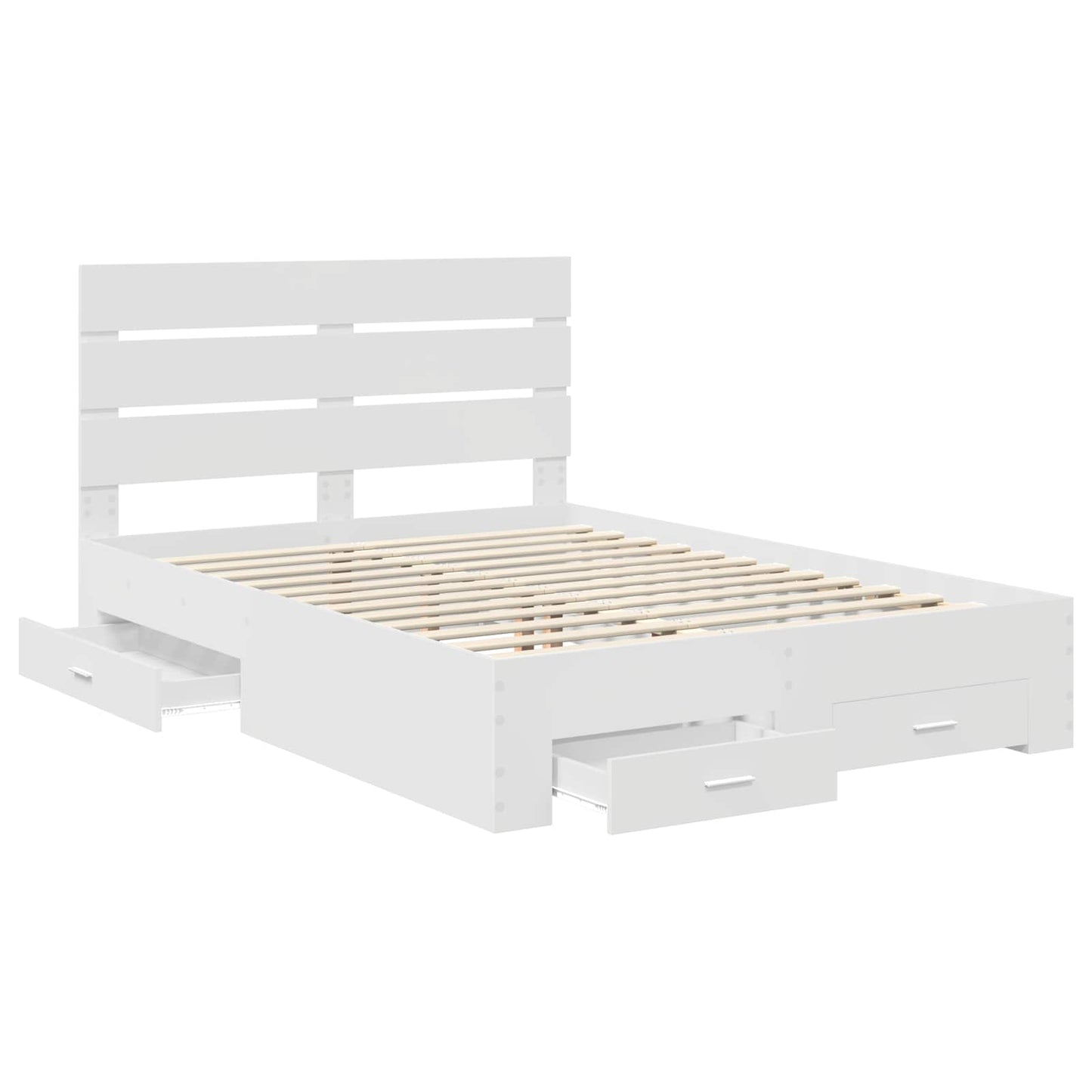 Struttura del letto Bianco 160 x 200 cm Legno multistrato | homemem39