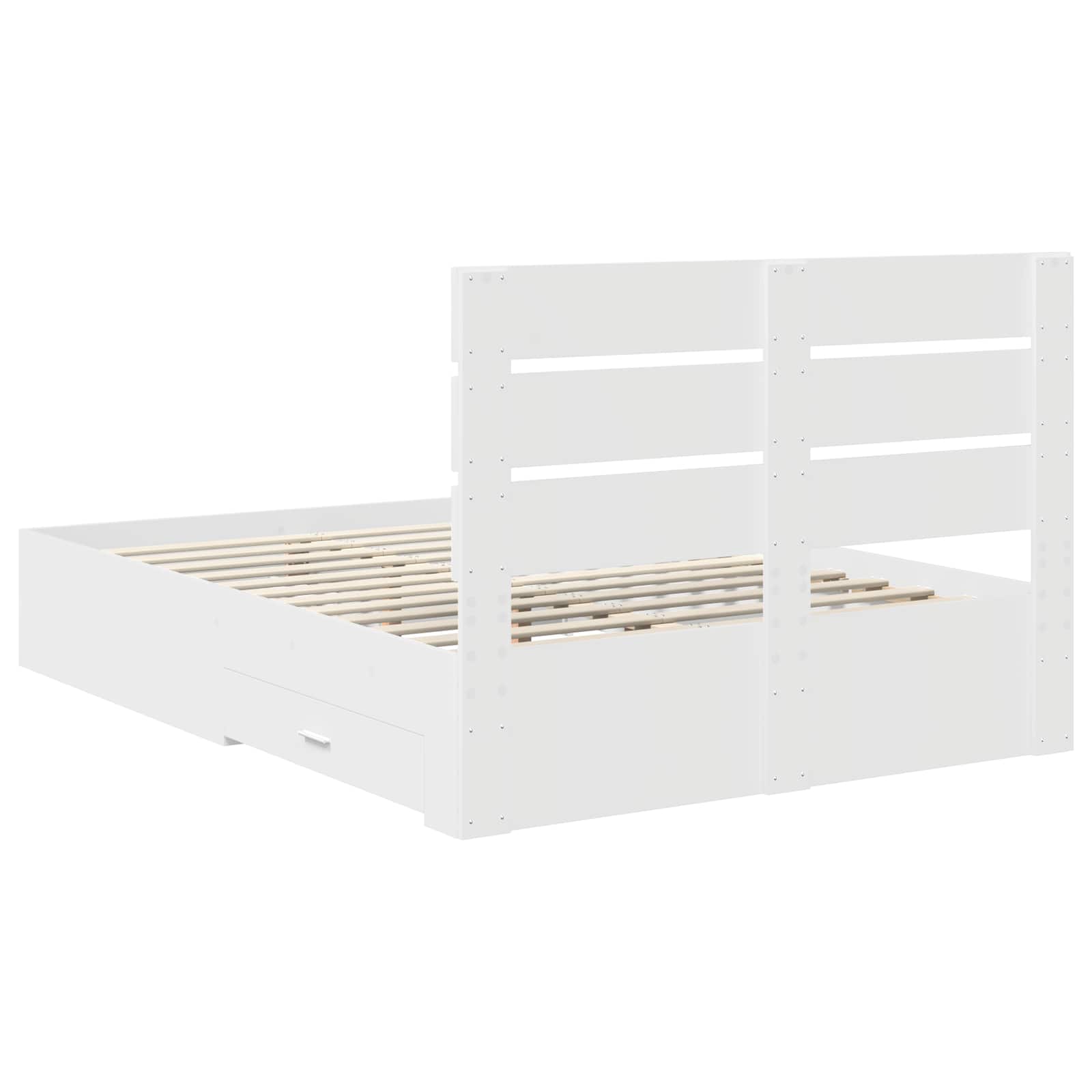 Struttura del letto Bianco 160 x 200 cm Legno multistrato | homemem39