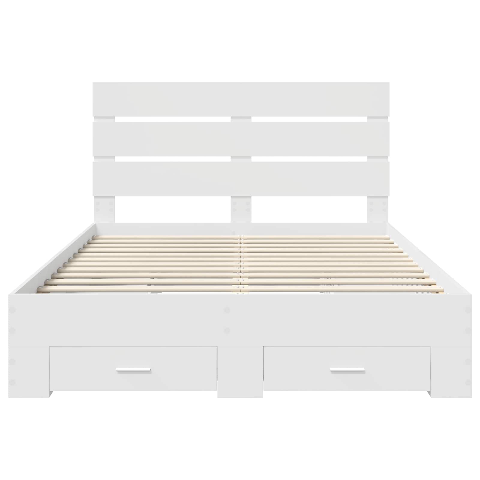 Struttura del letto Bianco 160 x 200 cm Legno multistrato | homemem39