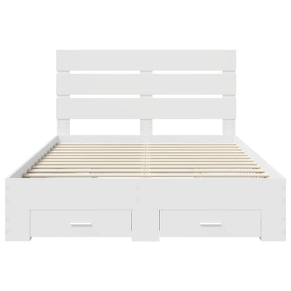 Struttura del letto Bianco 160 x 200 cm Legno multistrato | homemem39