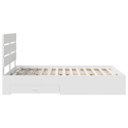 Struttura del letto Bianco 160 x 200 cm Legno multistrato | homemem39