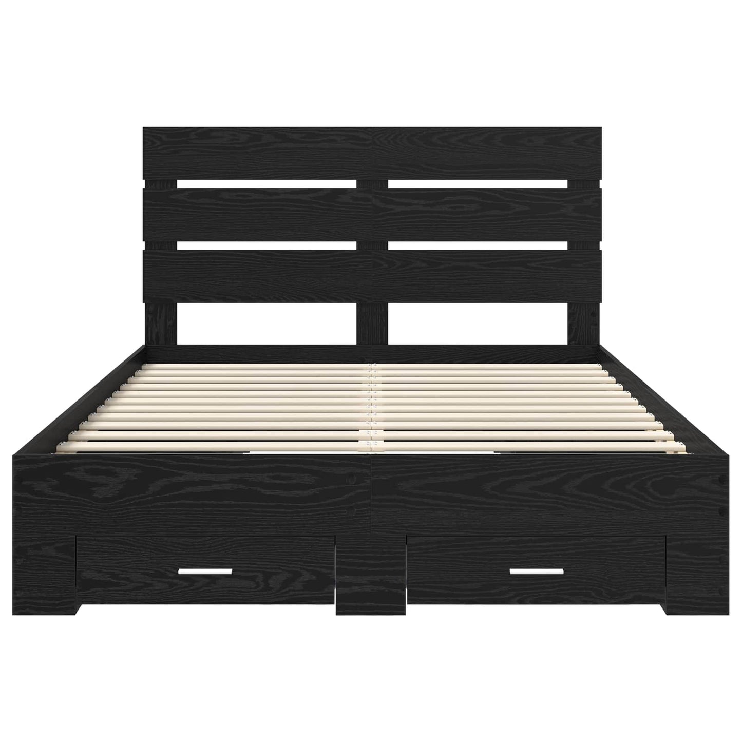 Struttura del letto Rovere Nero 160 x 200 cm Legno multistrato