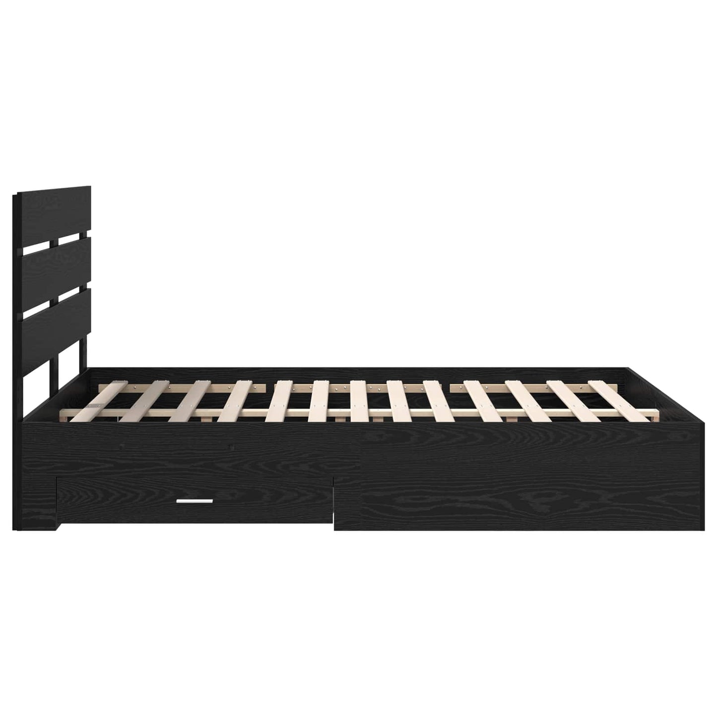 Struttura del letto Rovere Nero 160 x 200 cm Legno multistrato