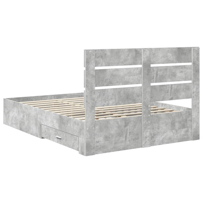 Struttura del letto con cassetto Grigio cemento 150 x 200 cm | homemem39