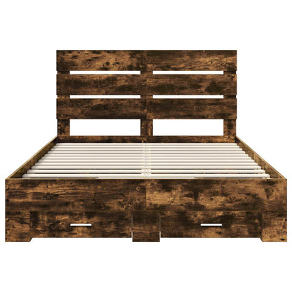 Struttura del letto Rovere fumé 150 x 200 cm Legno multistrato