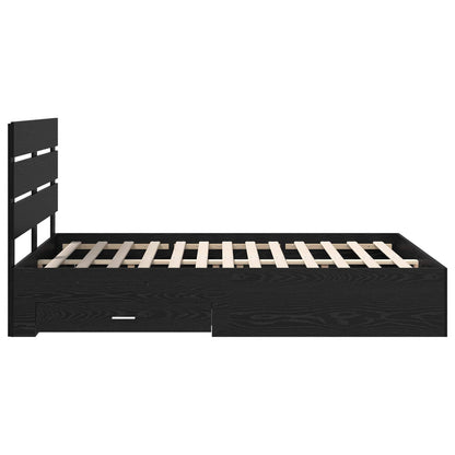 Struttura del letto Rovere Nero 140 x 190 cm Legno multistrato