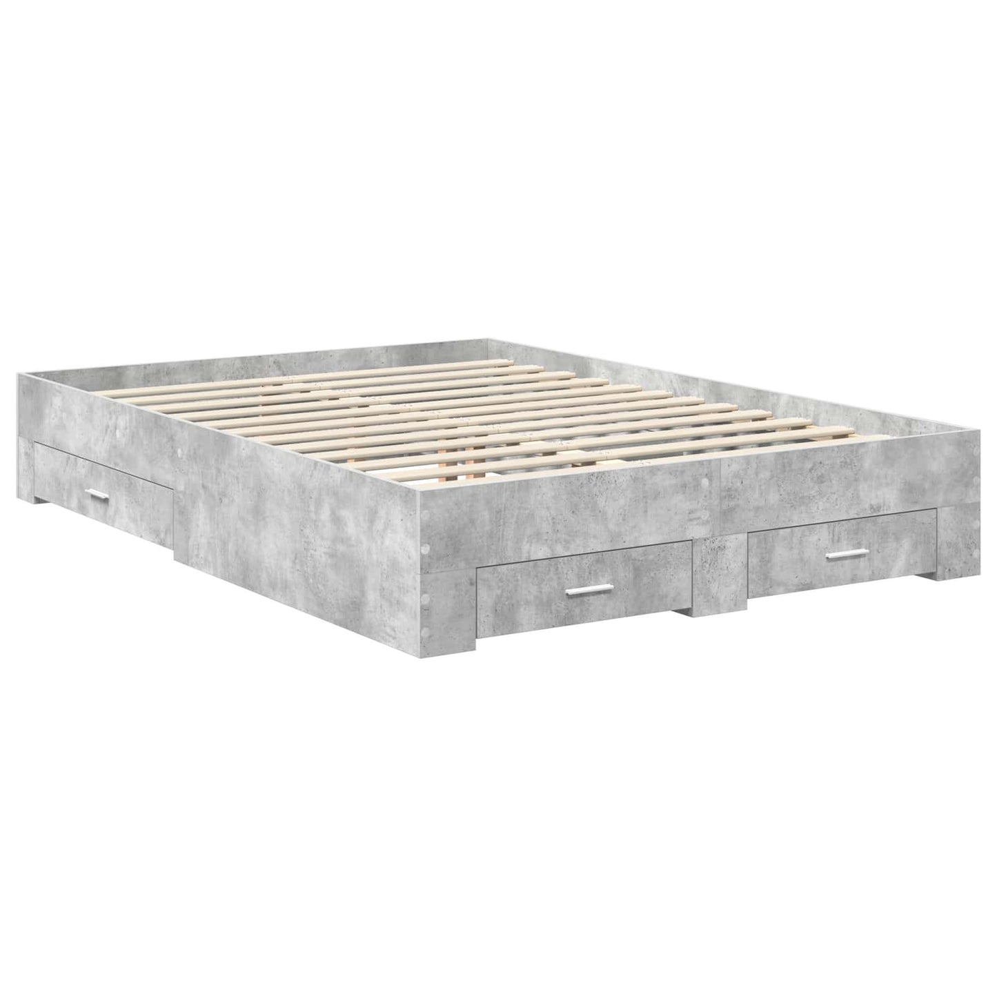 Struttura del letto con cassetto Grigio cemento 140 x 190 cm | homemem39