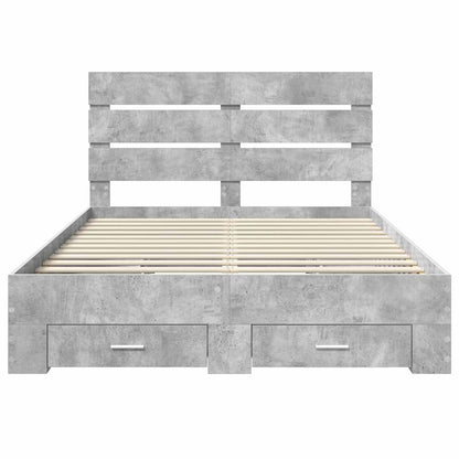 Struttura del letto con cassetto Grigio cemento 140 x 190 cm | homemem39