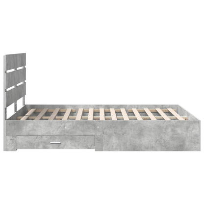 Struttura del letto con cassetto Grigio cemento 140 x 190 cm | homemem39