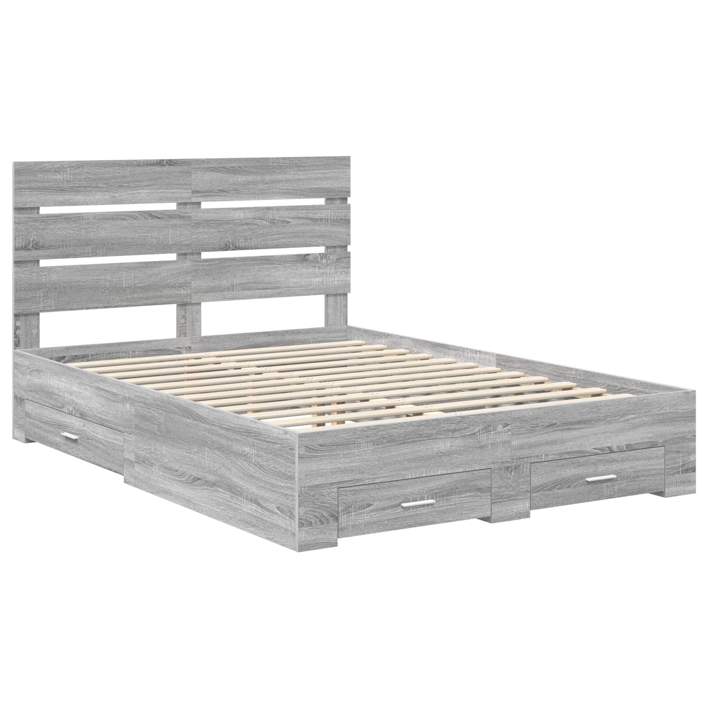 Struttura del letto con cassetto Grigio Sonoma 140 x 190 cm | homemem39