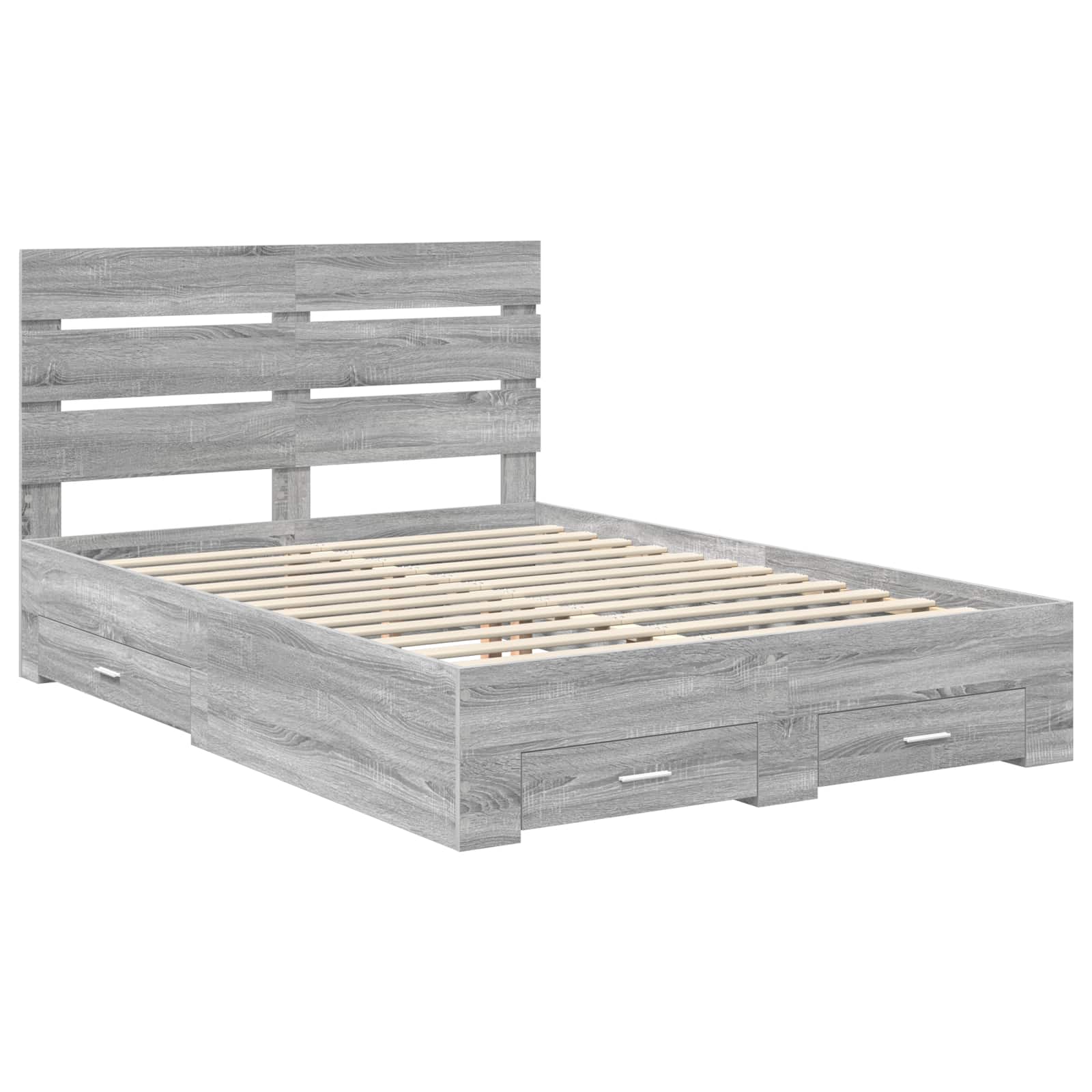 Struttura del letto con cassetto Grigio Sonoma 140 x 190 cm | homemem39