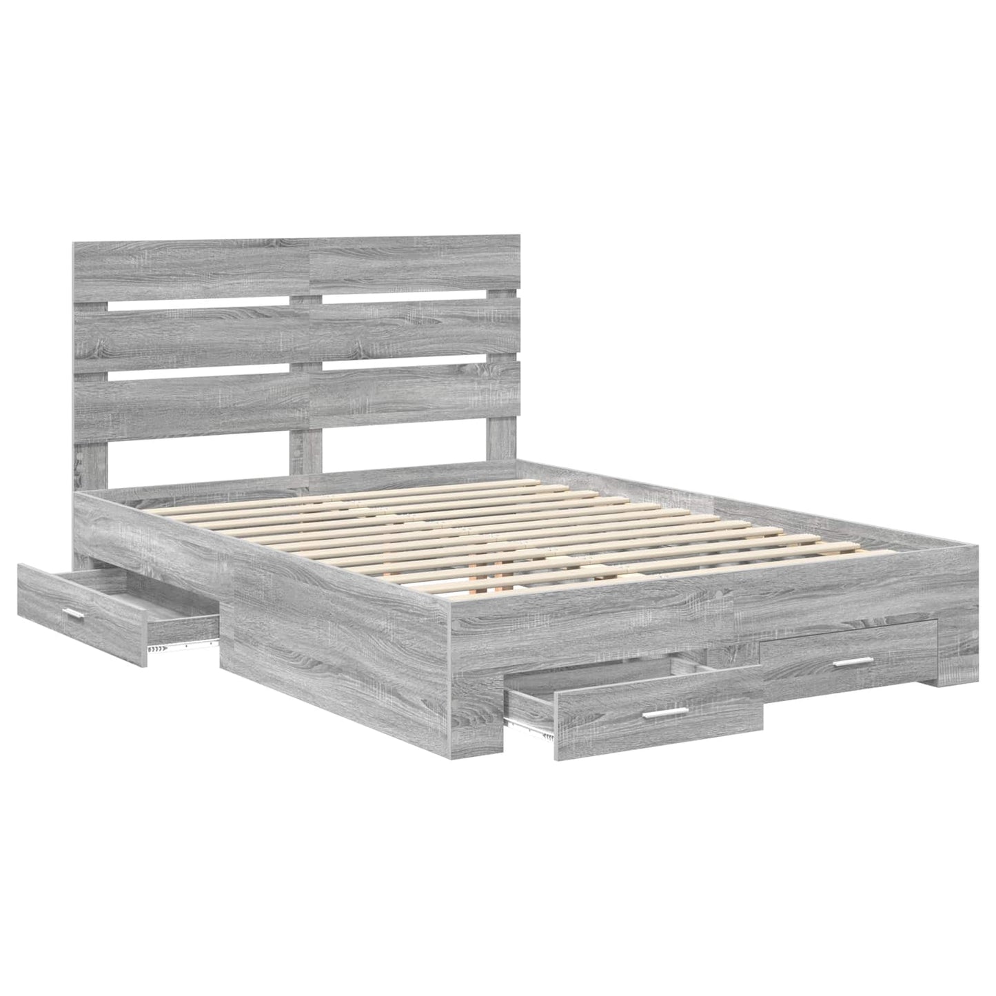Struttura del letto con cassetto Grigio Sonoma 140 x 190 cm | homemem39