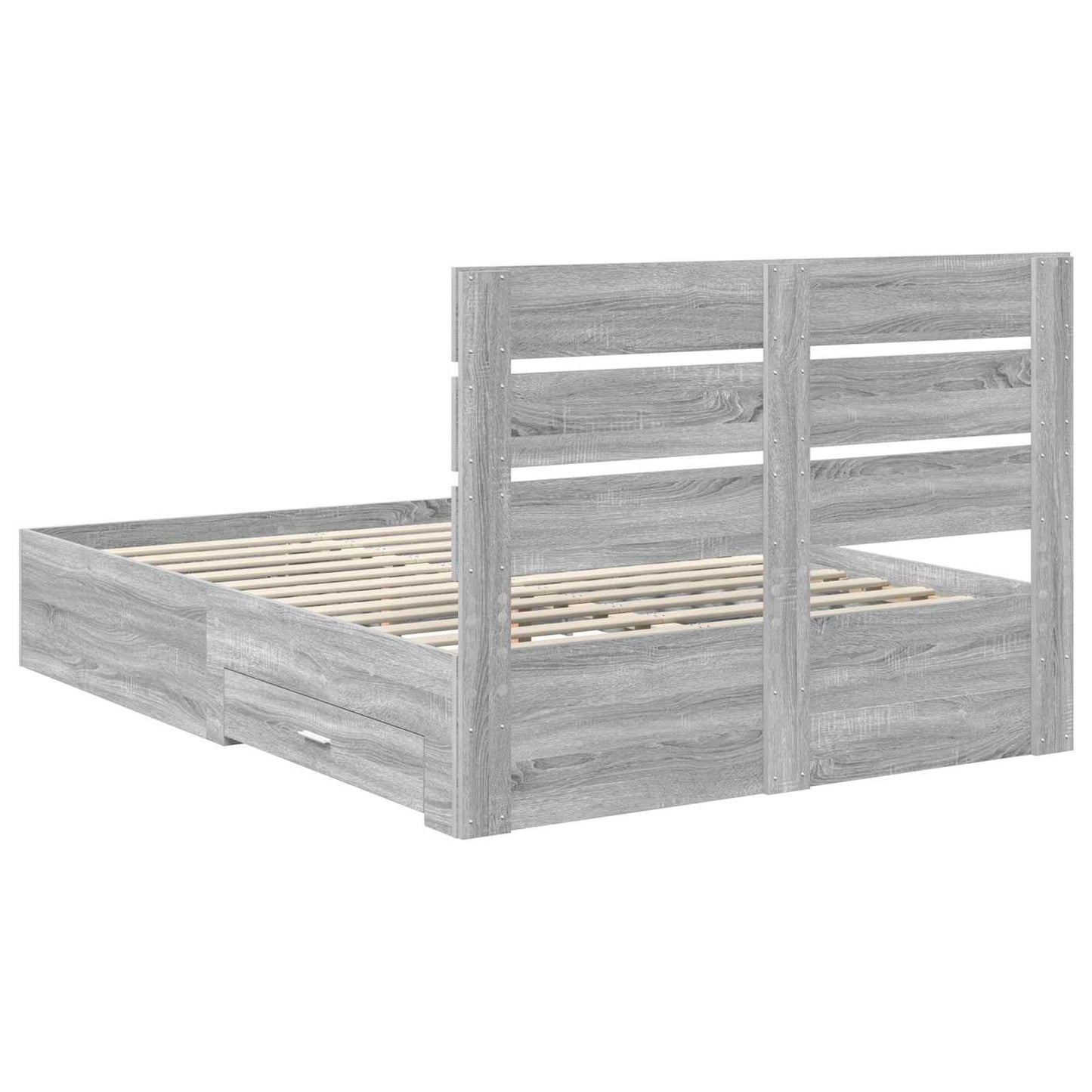 Struttura del letto con cassetto Grigio Sonoma 140 x 190 cm | homemem39