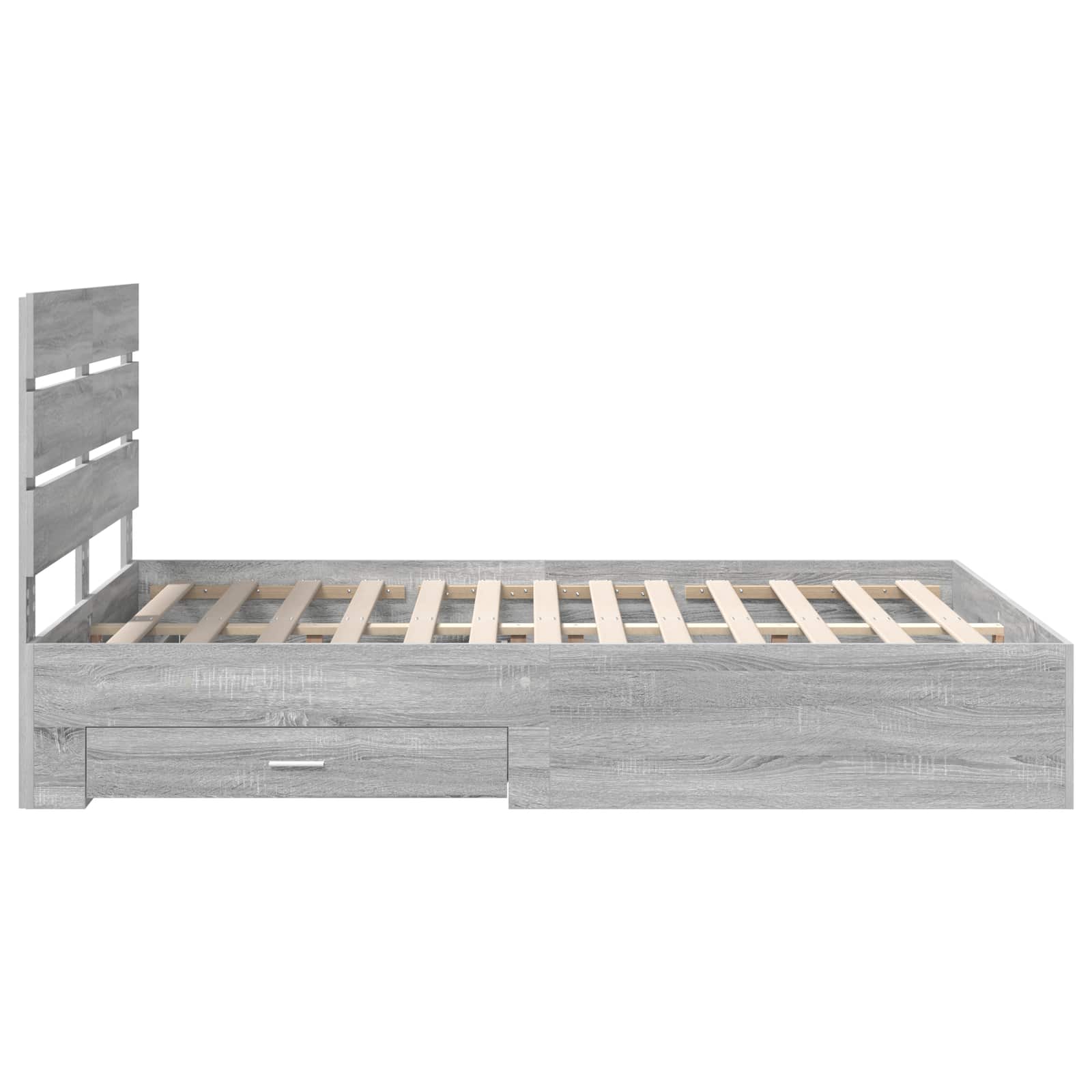 Struttura del letto con cassetto Grigio Sonoma 140 x 190 cm | homemem39