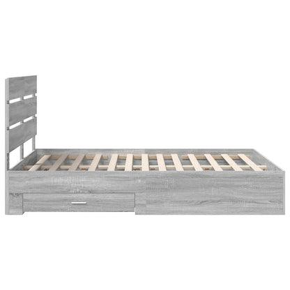 Struttura del letto con cassetto Grigio Sonoma 140 x 190 cm | homemem39