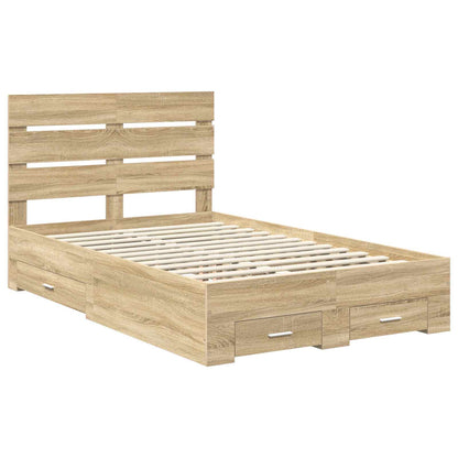 Struttura del letto con cassetto Rovere Sonoma 135 x 190 cm | homemem39