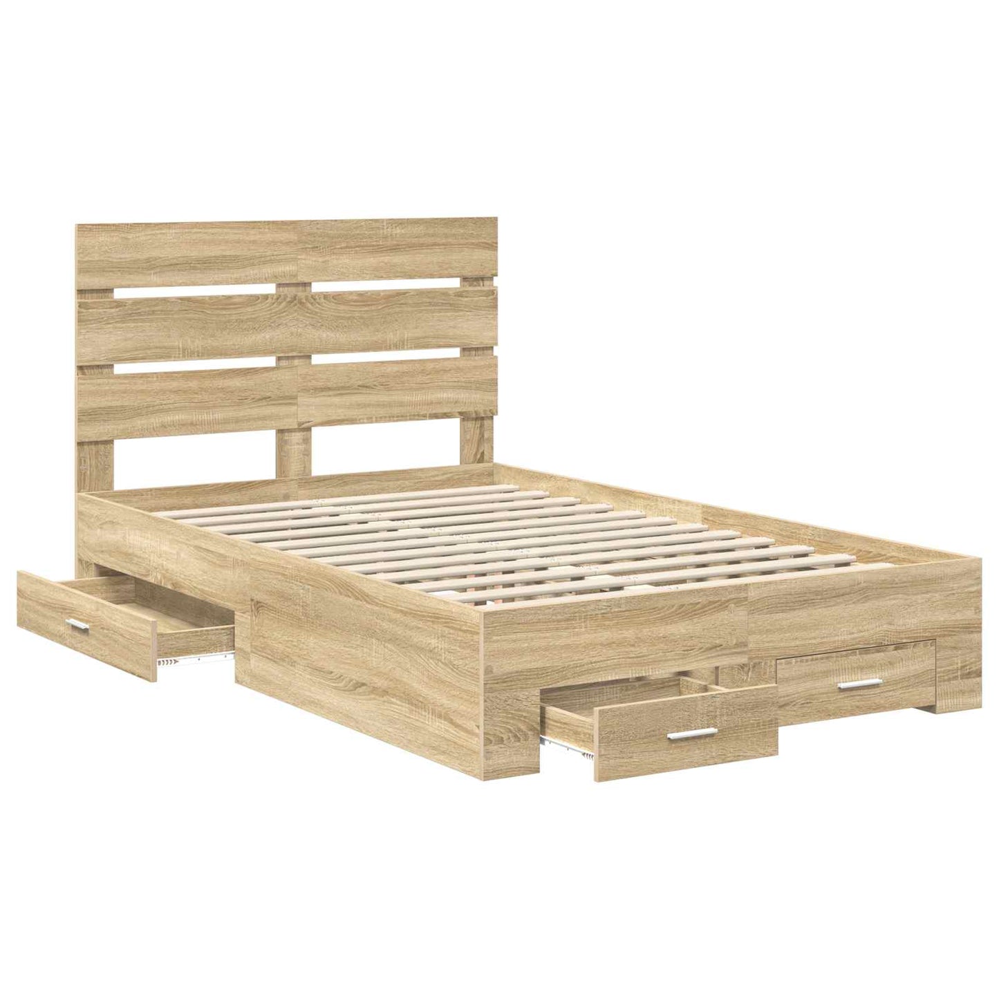 Struttura del letto con cassetto Rovere Sonoma 135 x 190 cm | homemem39