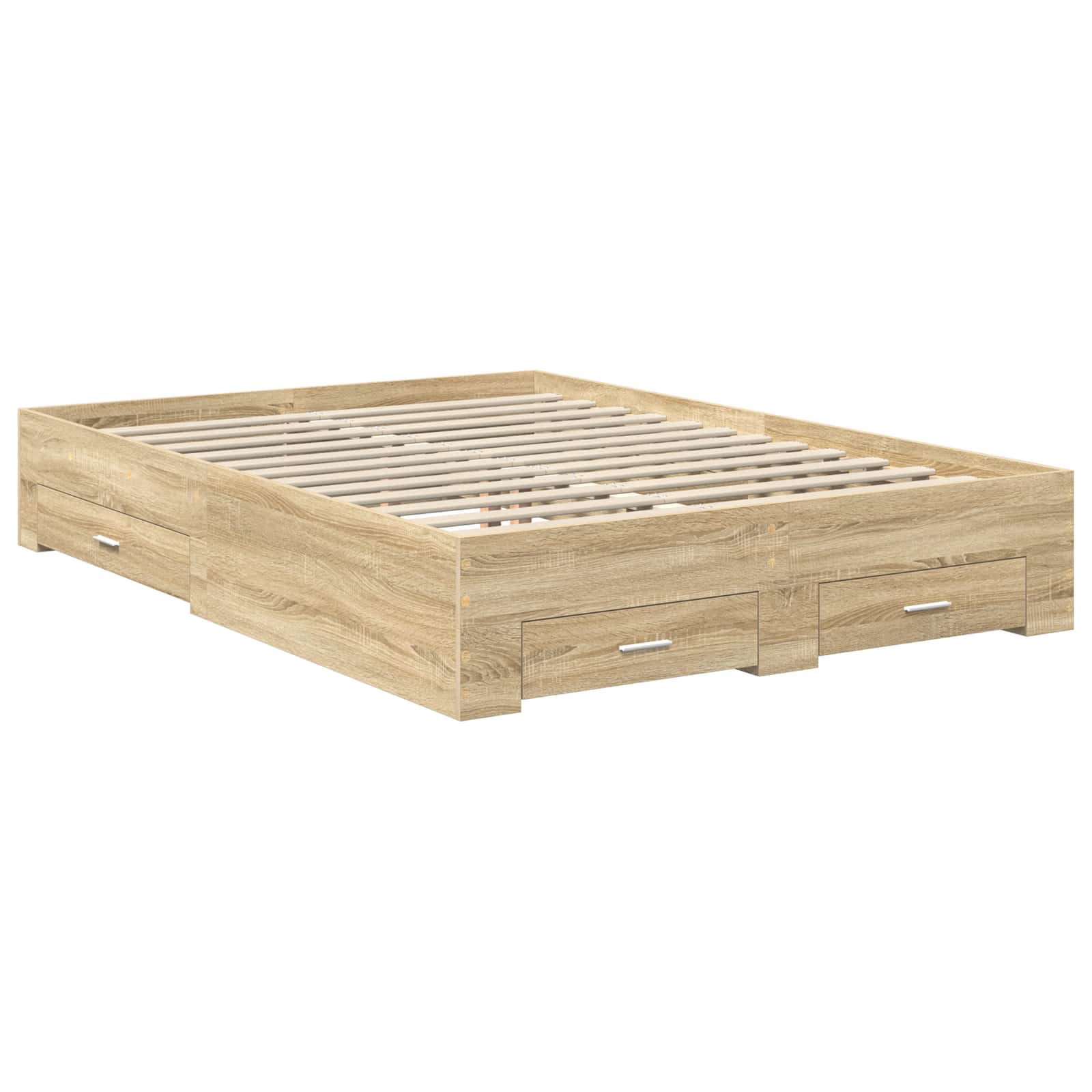 Struttura del letto con cassetto Rovere Sonoma 135 x 190 cm | homemem39