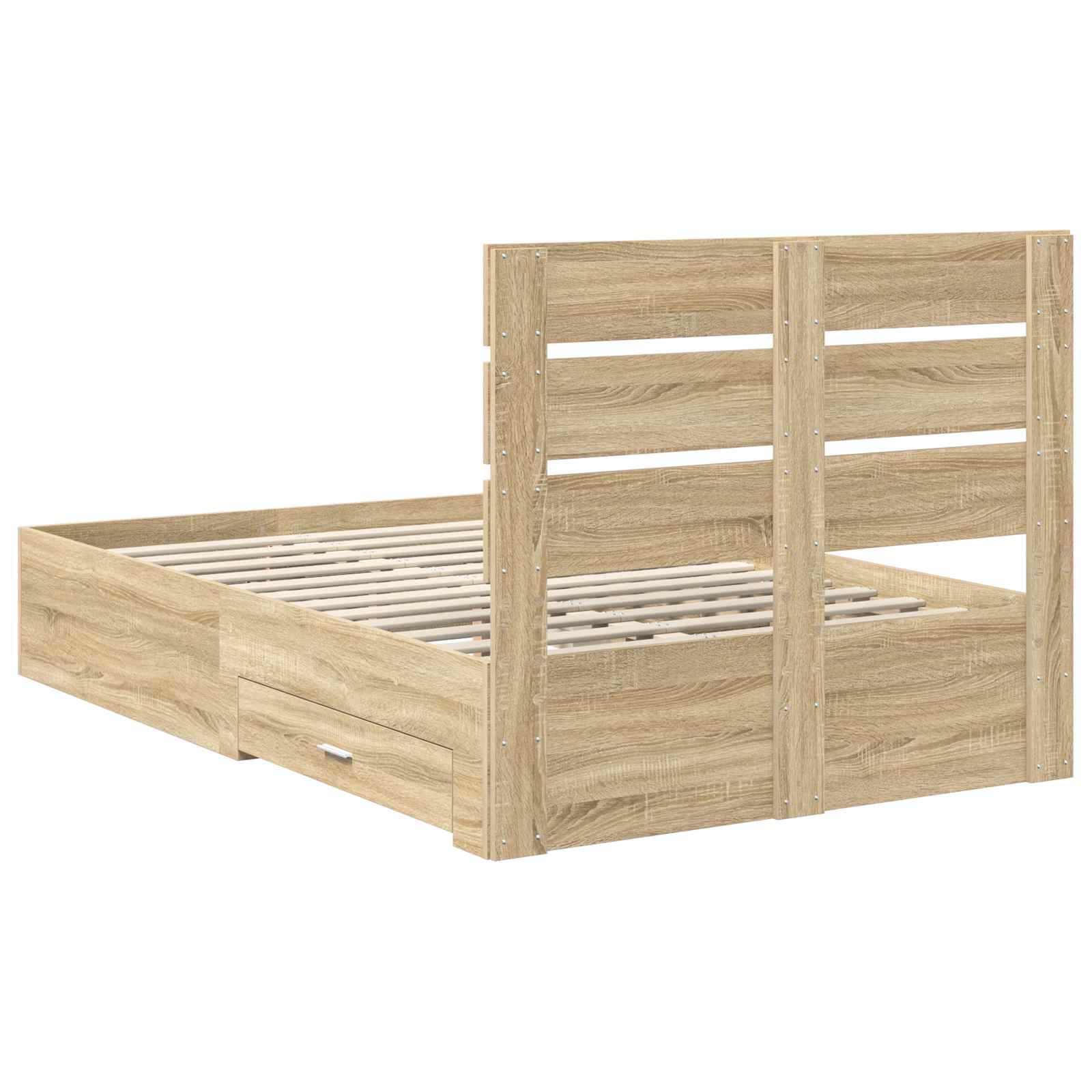 Struttura del letto con cassetto Rovere Sonoma 135 x 190 cm | homemem39
