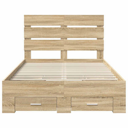 Struttura del letto con cassetto Rovere Sonoma 135 x 190 cm | homemem39