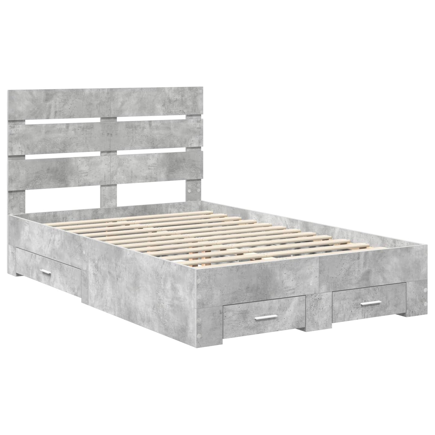 Struttura del letto con cassetto Grigio cemento 135 x 190 cm | homemem39