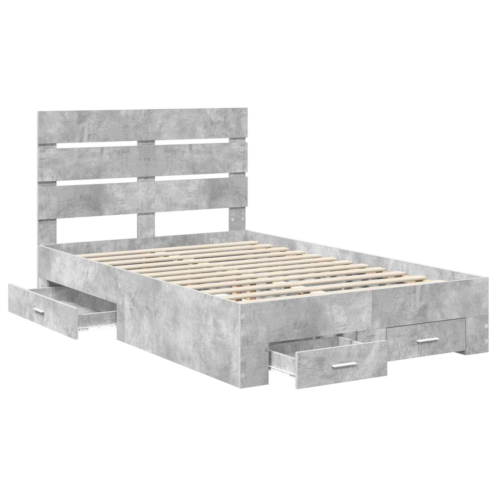 Struttura del letto con cassetto Grigio cemento 135 x 190 cm | homemem39