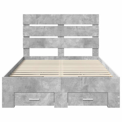 Struttura del letto con cassetto Grigio cemento 135 x 190 cm