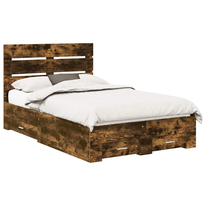 Struttura del letto Rovere fumé 135 x 190 cm Legno multistrato