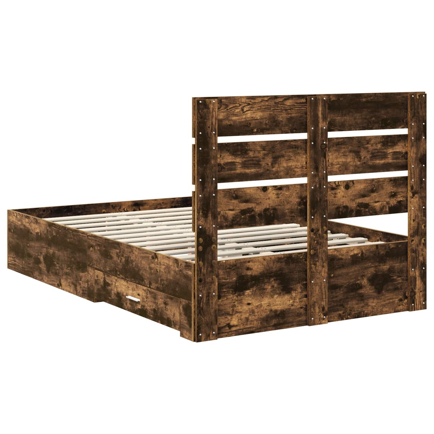 Struttura del letto Rovere fumé 135 x 190 cm Legno multistrato | homemem39
