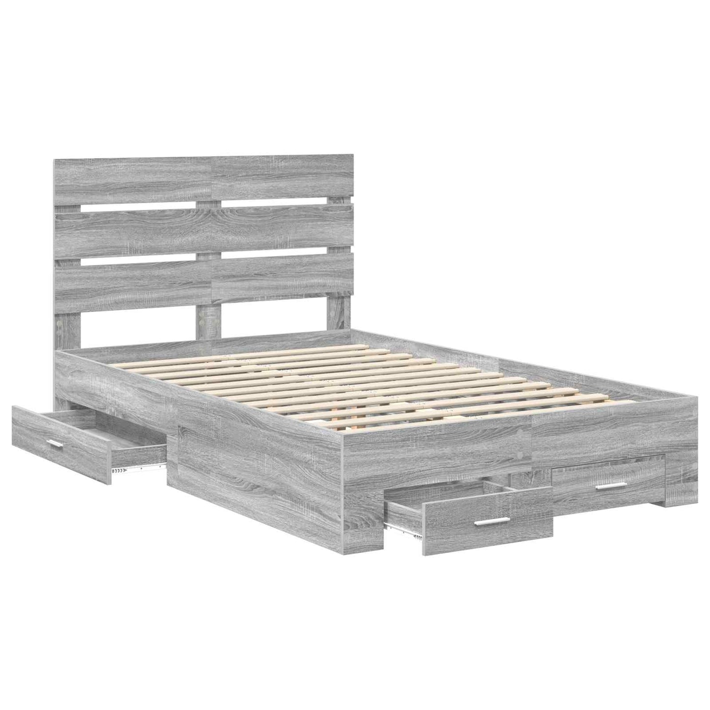 Struttura del letto con cassetto Grigio Sonoma 135 x 190 cm | homemem39