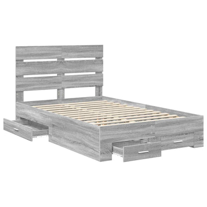 Struttura del letto con cassetto Grigio Sonoma 135 x 190 cm