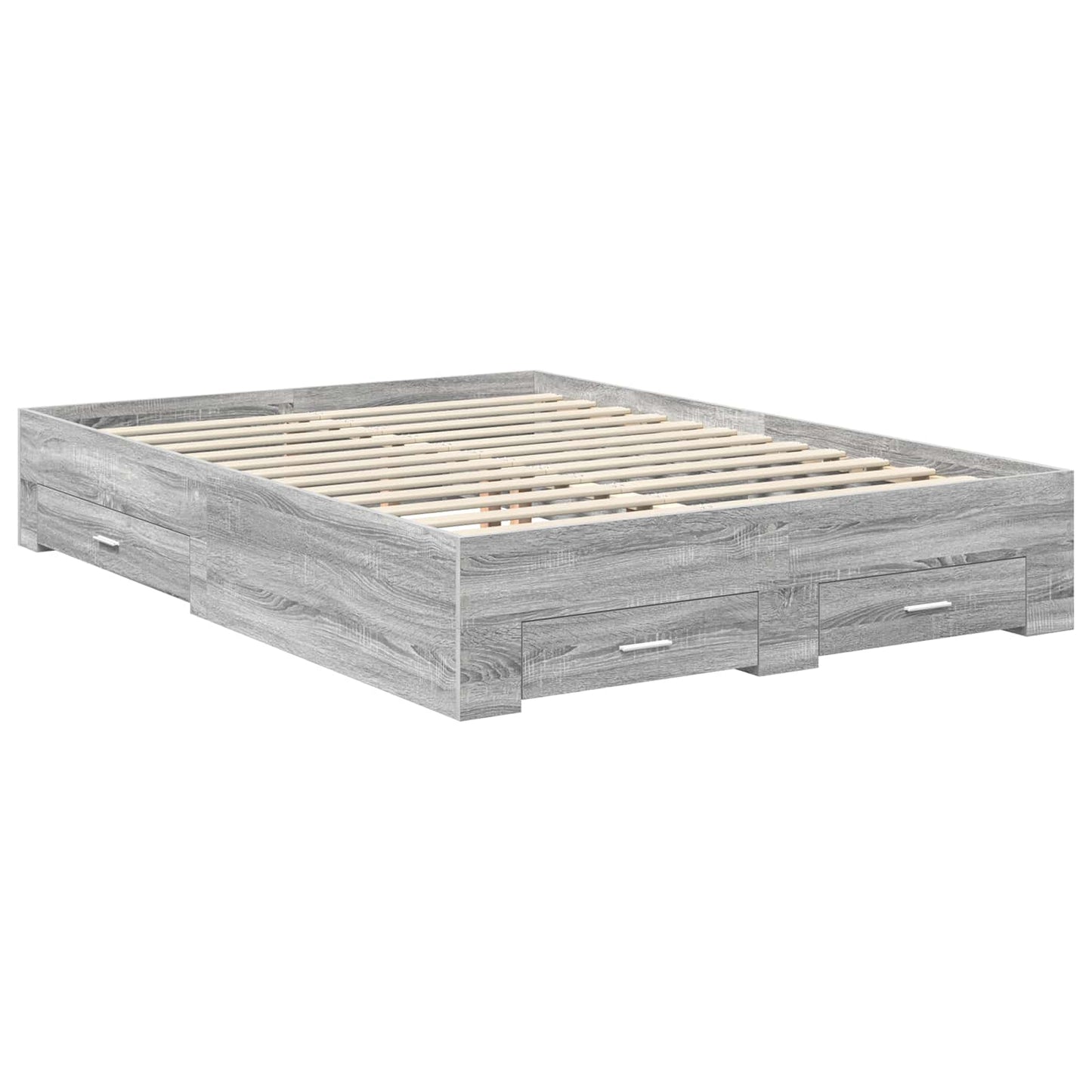 Struttura del letto con cassetto Grigio Sonoma 135 x 190 cm | homemem39