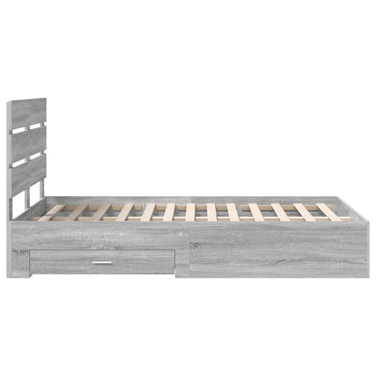 Struttura del letto con cassetto Grigio Sonoma 135 x 190 cm | homemem39