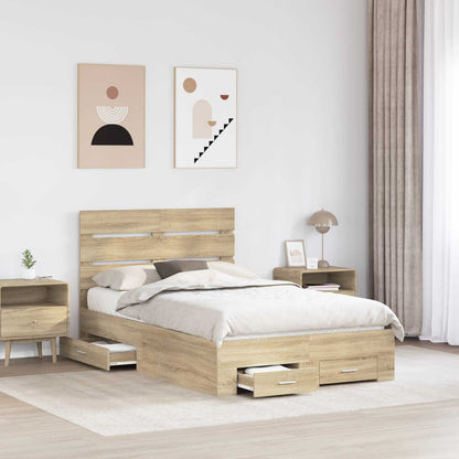 Struttura del letto con cassetto Rovere Sonoma 120 x 200 cm | homemem39
