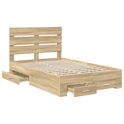 Struttura del letto con cassetto Rovere Sonoma 120 x 200 cm | homemem39