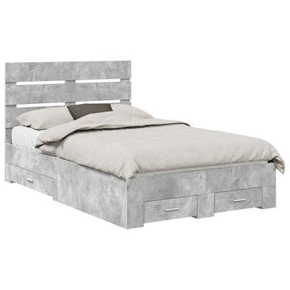 Struttura del letto con cassetto Grigio cemento 120 x 200 cm