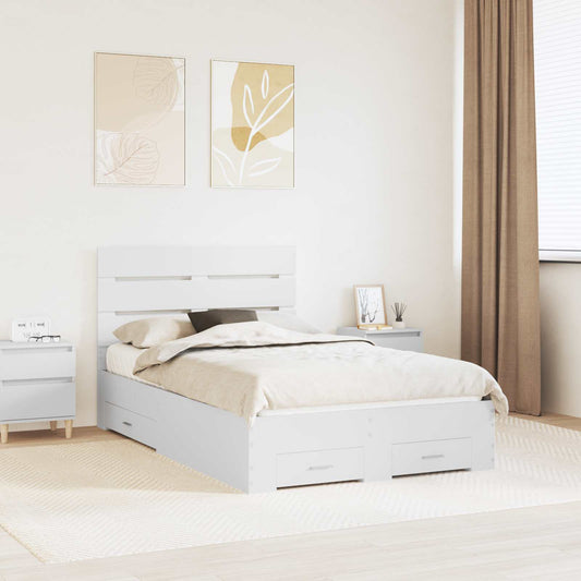 Struttura del letto Bianco 120 x 190 cm Legno multistrato