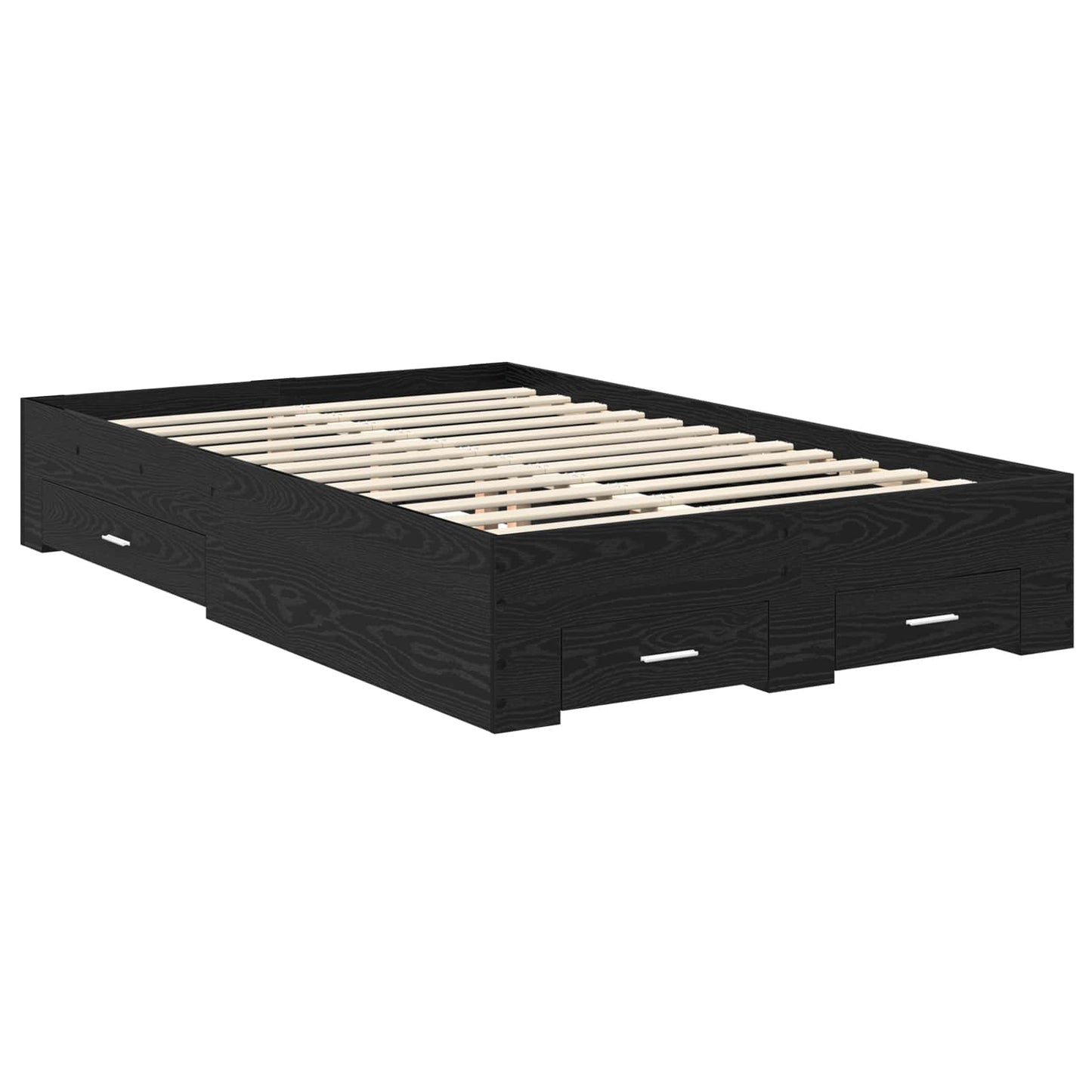 Struttura del letto Rovere Nero 120 x 190 cm Legno multistrato | homemem39