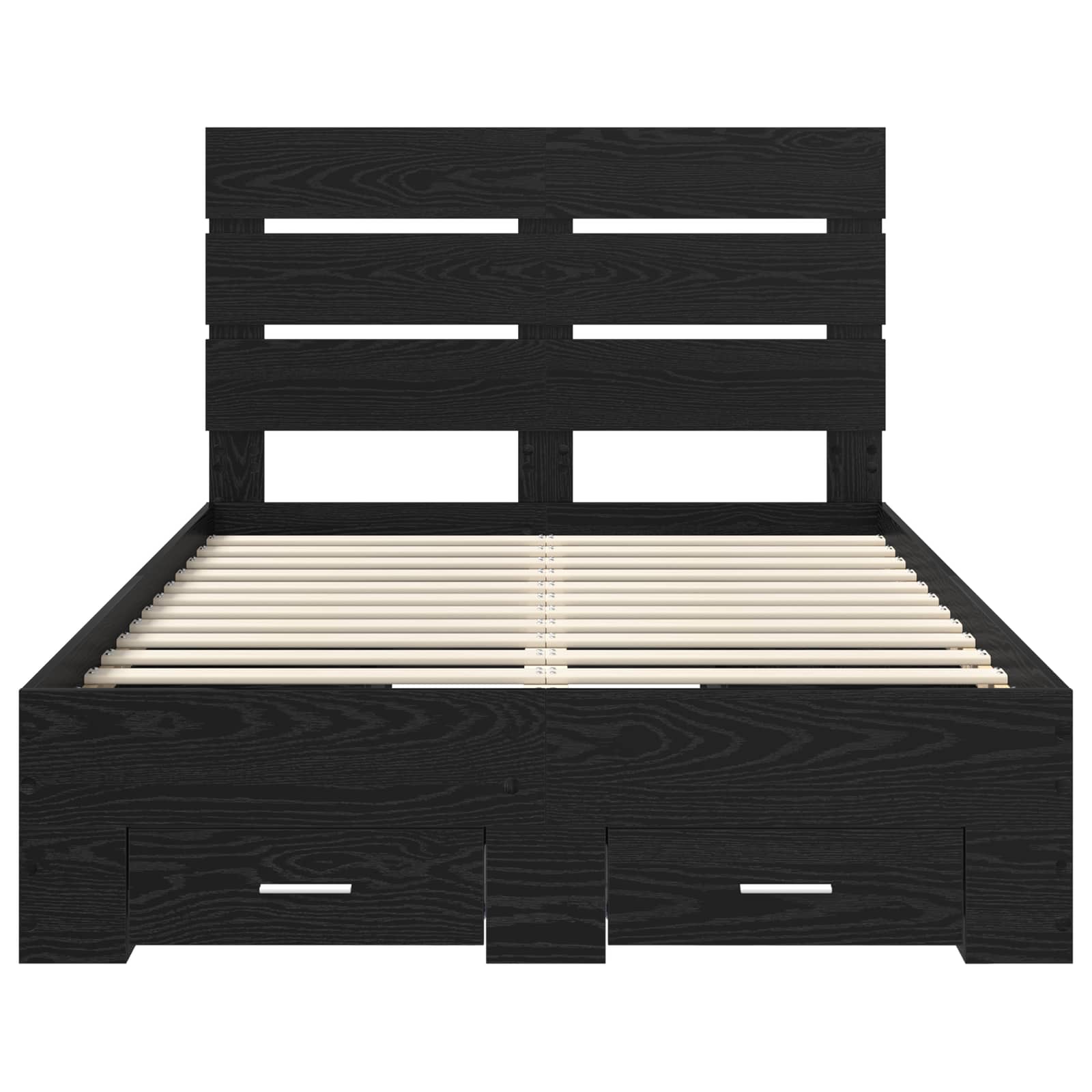 Struttura del letto Rovere Nero 120 x 190 cm Legno multistrato | homemem39