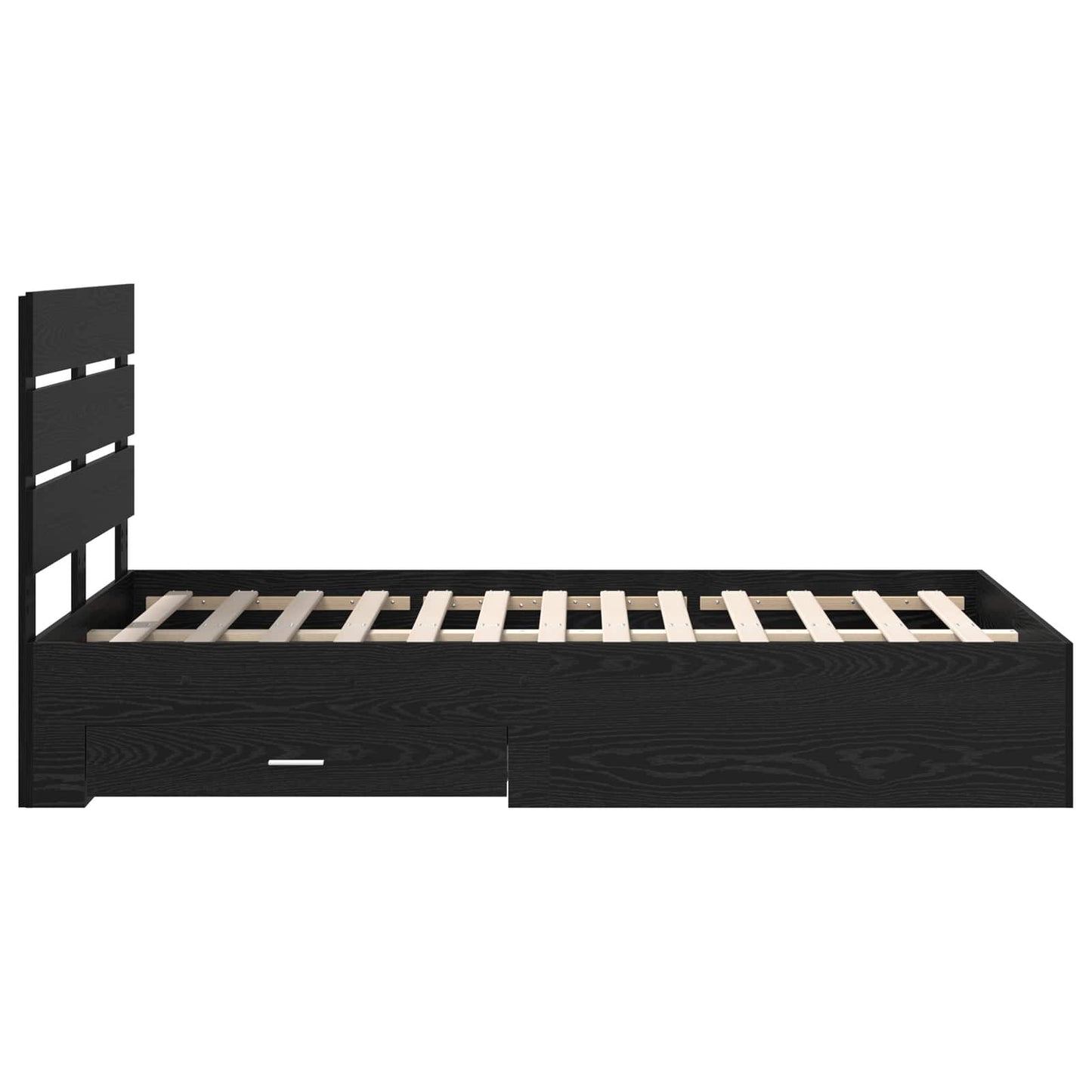 Struttura del letto Rovere Nero 120 x 190 cm Legno multistrato | homemem39
